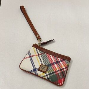 Dooney & Bourke Plaid Wristlet - Red, Green, Yellow, White